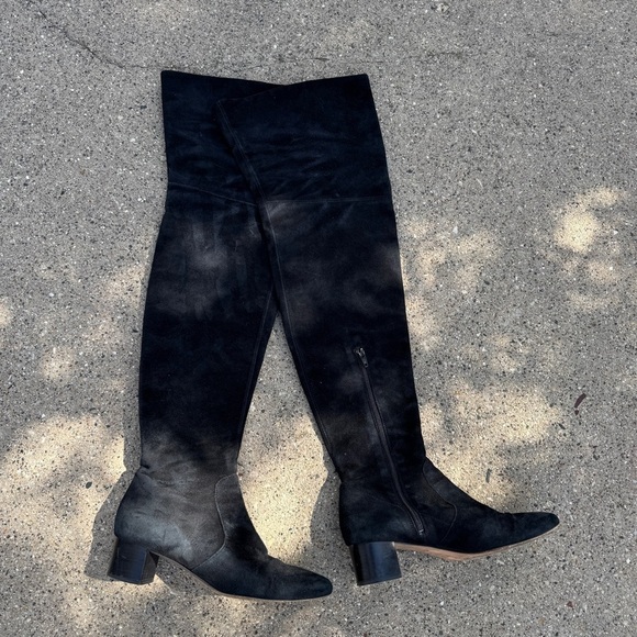 Real Suede H&M thigh high black boots size 8.5 / 40 - Picture 1 of 9